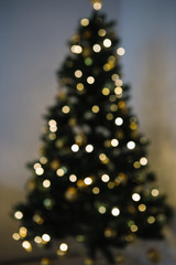 christmas tree time lights bokeh