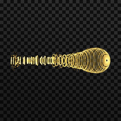 Array with dynamic particles. 3d technology style. Abstract background. Vector illustration.