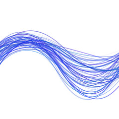 Dynamic wave line background design - illustration from curved stripes in blue tones