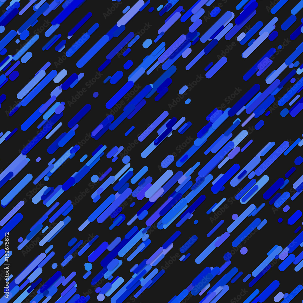 Poster geometrical random diagonal rounded stripe background pattern - vector illustration from blue stripe