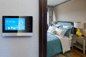 smart screen with smart home with modern bedroom