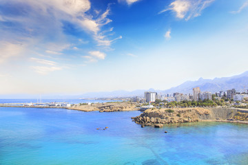 Beautiful view of the new port of Kyrenia (Girne), North Cyprus