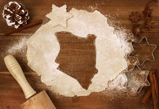 Cookie dough cut as the shape of Kenya (series)