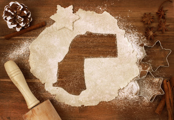 Cookie dough cut as the shape of Western Sahara (series)