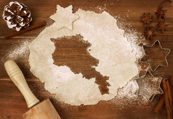 Cookie dough cut as the shape of Armenia (series)