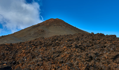 Landscape with mount Teide, volcano Teide and lava scenery in Teide National Park - Tenerife, Canary Islands