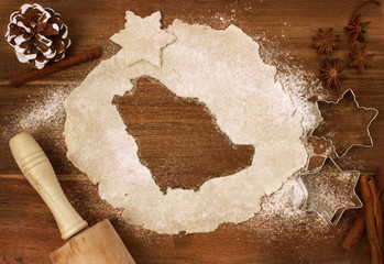 Cookie dough cut as the shape of Saudi Arabia (series)