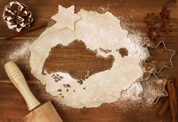 Cookie dough cut as the shape of Singapore (series)