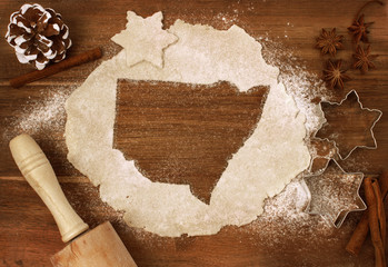 Cookie dough cut as the shape of New South Wales (series)