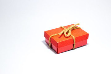 Red gift box on white background