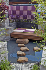 Modern Japanese water garden