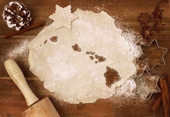 Cookie dough cut as the shape of Hawaii (series)