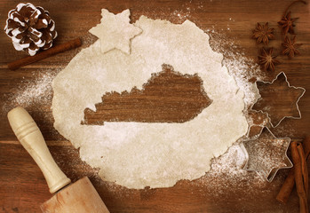 Cookie dough cut as the shape of Kentucky (series)