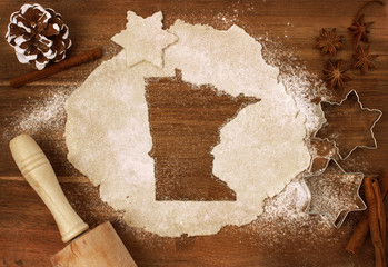 Cookie dough cut as the shape of Minnesota (series)
