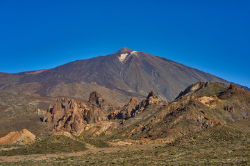 Landscape with mount Teide, volcano Teide and lava scenery in Teide National Park - Tenerife, Canary Islands