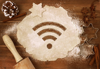 Cookie dough cut as the shape of a WiFi symbol (series)