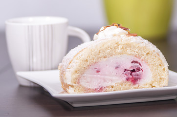 Cake dessert with coffee