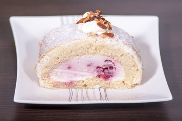 Slice of cake on a plate