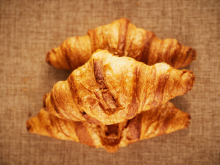 top view with croissants