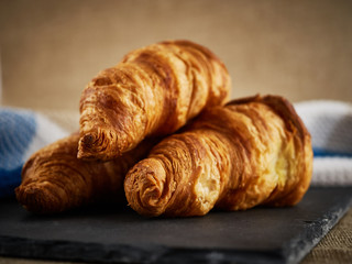 Croissants prepared for breakfast.