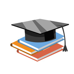 Books with the graduate cap