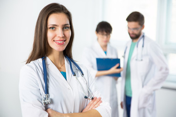 Fototapeta premium Portrait of a young female doctor