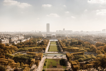 Aerial view on Paris city and Field of Mars