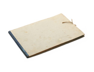 Old vintage sketch album, isolated on white background