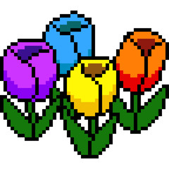 vector pixel art flower