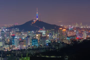 Fotobehang Seoul City Skyline, South Korea © CJ Nattanai