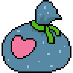 vector pixel art gift bag