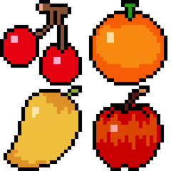 Obraz premium vector pixel art fruit