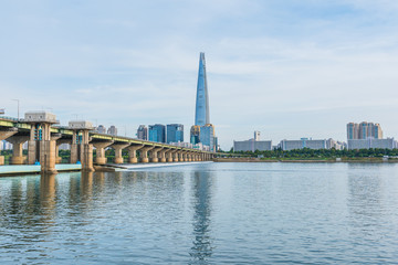 Obraz premium Seoul City and Lotte Tower ,South Korea