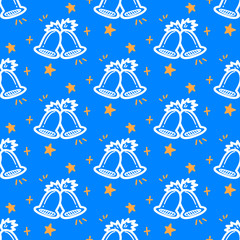 Seamless christmas pattern with hand-drawn items