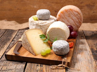 assorted cheese on board