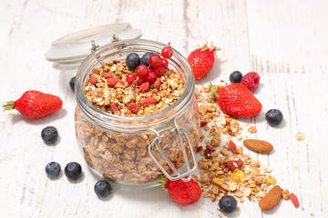 granola with berry fruit