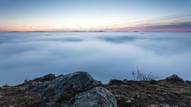 Over the clouds at sunrise, Time lapse video