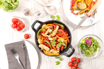 grilled bell pepper with chicken