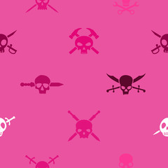Seamless pattern with skulls for your design