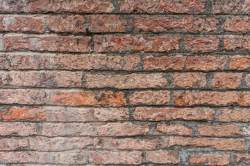 Street old red brick wall texture background