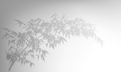 Vector Illustration of the gray bamboo leaves Branch of bamboo trees.
