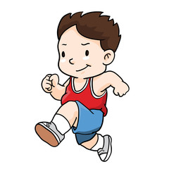 Running Boy -Vector Illustration