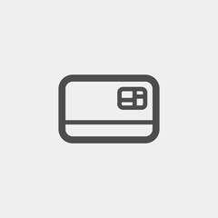 Bank card flat vector icon