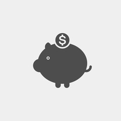 Piggy bank flat vector icon