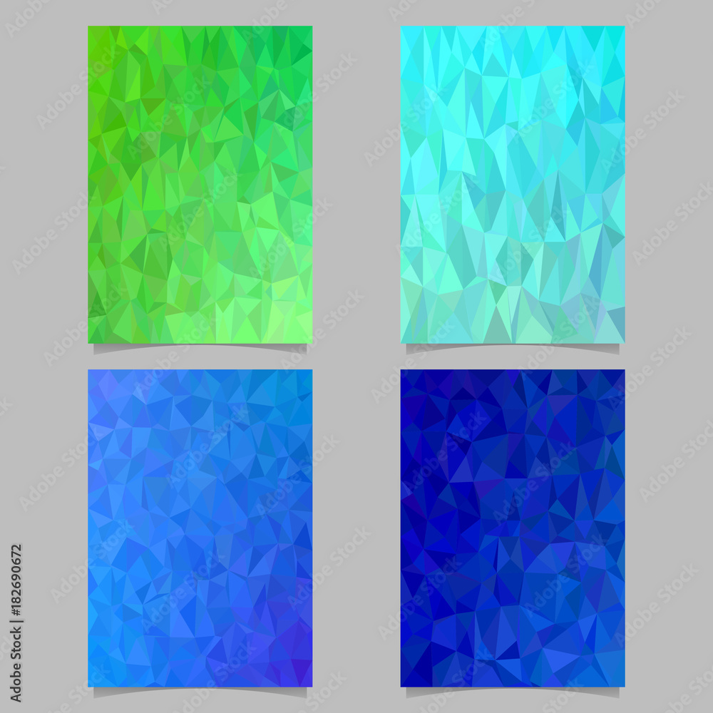Poster Abstract mosaic triangle tile pattern page template set - vector document background designs