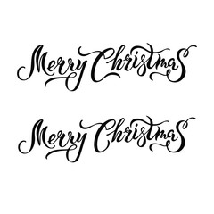 Merry Christmas. Hand drawn lettering celebration logo. Calligraphic design element for Happy holidays greeting card/postcard motive/badge/web/invitation/poster. Typography for winter holidays. 
