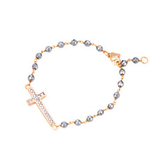 Fototapeta premium Gold Bracelet with a cross isolated.