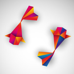 kolorowe ryby origami wektor - obrazy, fototapety, plakaty