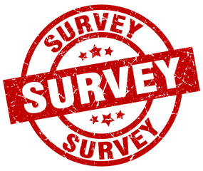 survey round red grunge stamp