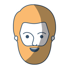 male face with short hair and bearded in color sections silhouette vector illustration